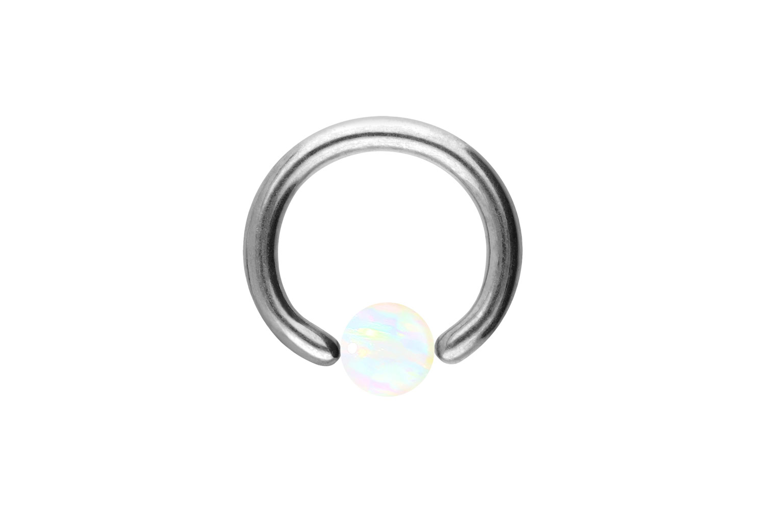 Titanium ball closure ring SYNTHETIC OPAL