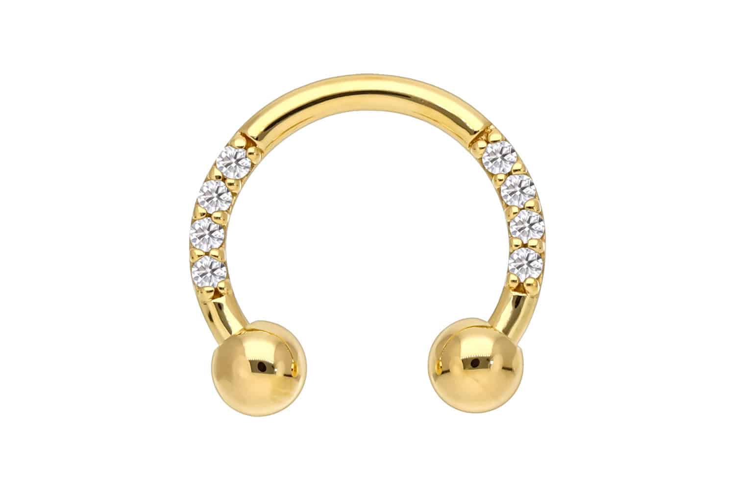 18 carat gold circular barbell SET MOISSANITES