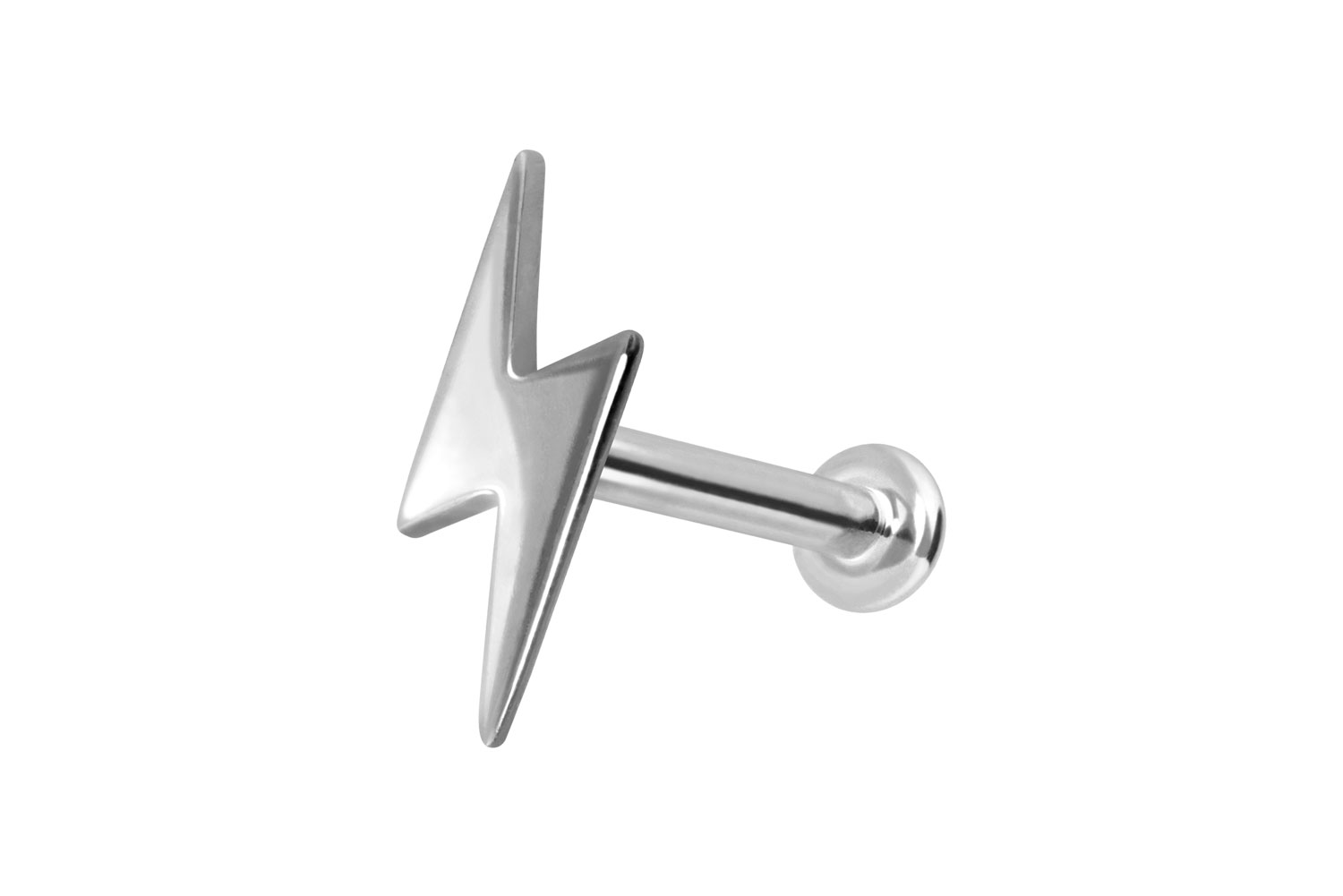 14 carat gold labret with push fit LIGHTNING