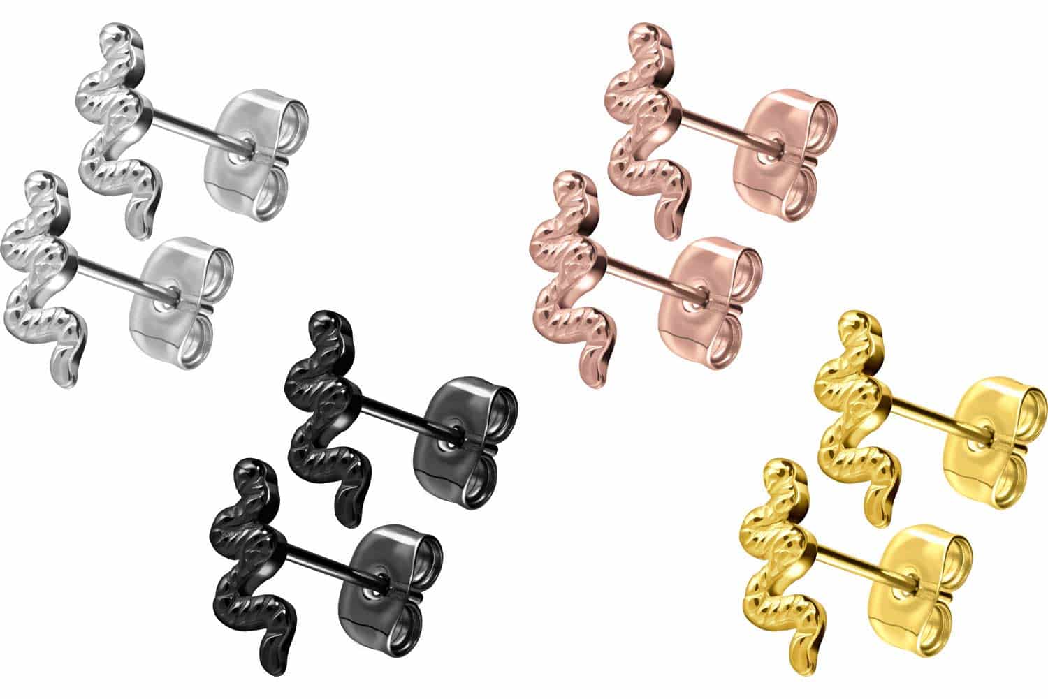 Titanium ear studs SNAKE