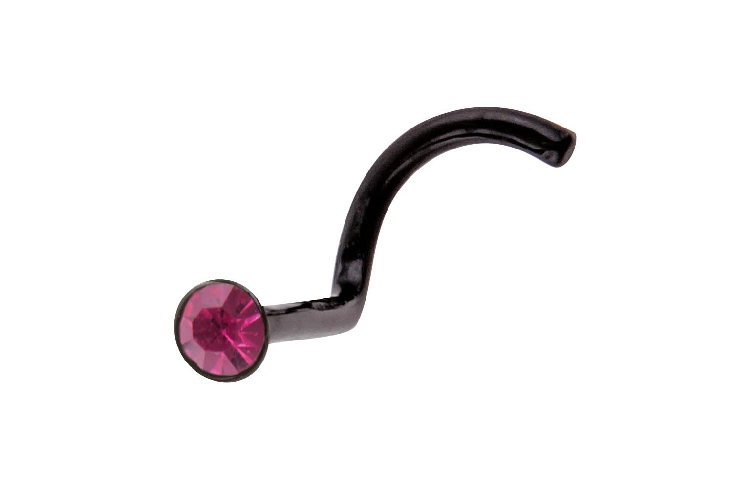 Flexibler Acryl Nasenstecker schwarz mit KRISTALL ++SALE++ Flexibler Acryl Nasenstecker schwarz mit KRISTALL ++SALE++