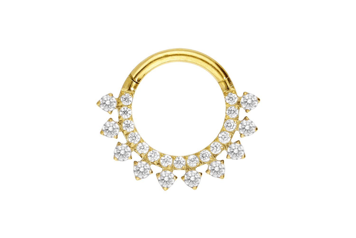 Titanium segment ring clicker SETTED CRYSTALS