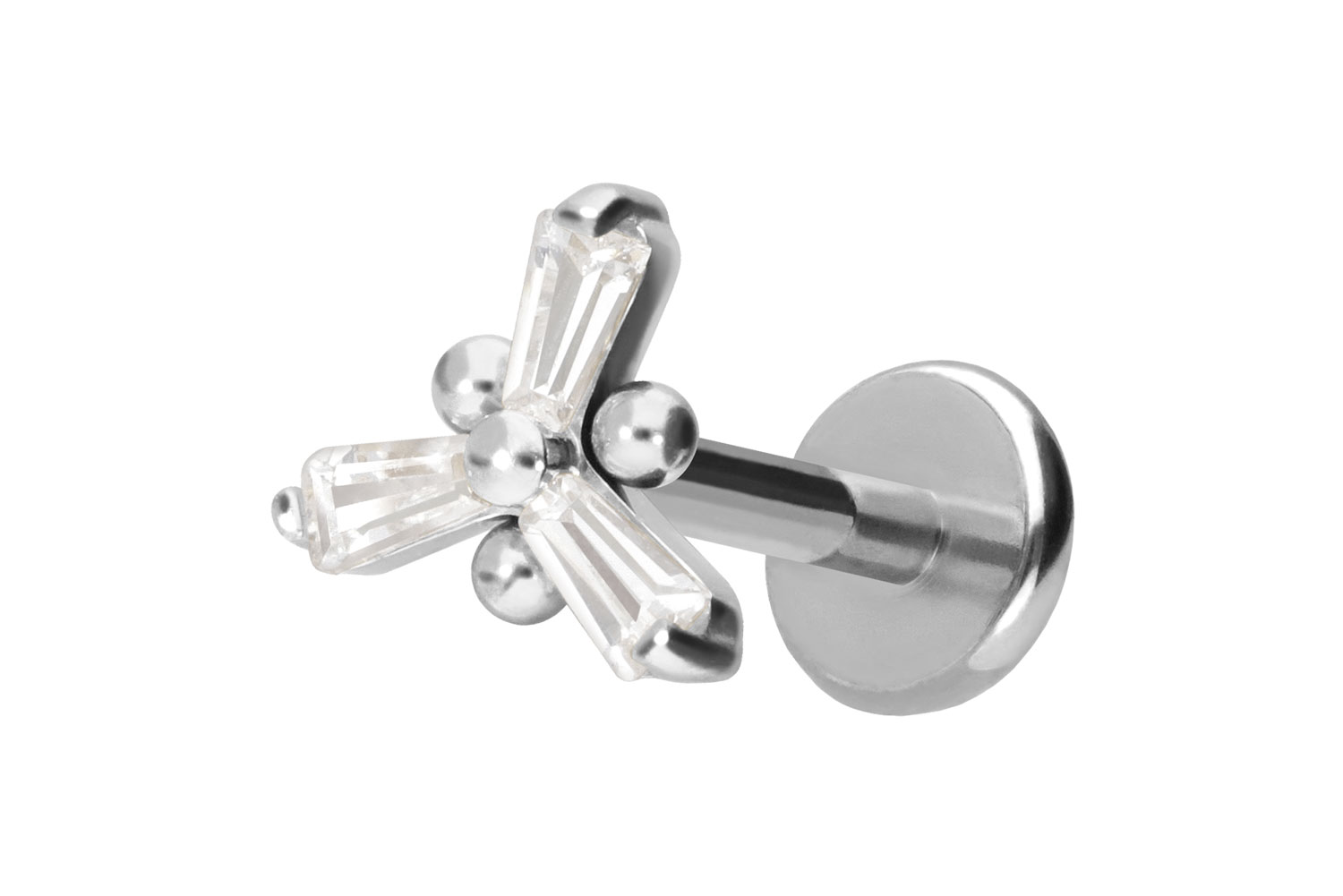 Titan Labret mit Push Fit KRISTALLBLUME