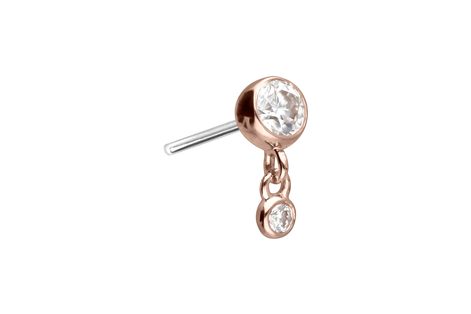 14 Karat Gold Aufsatz mit Titan Push Pin 2 MOISSANITE
