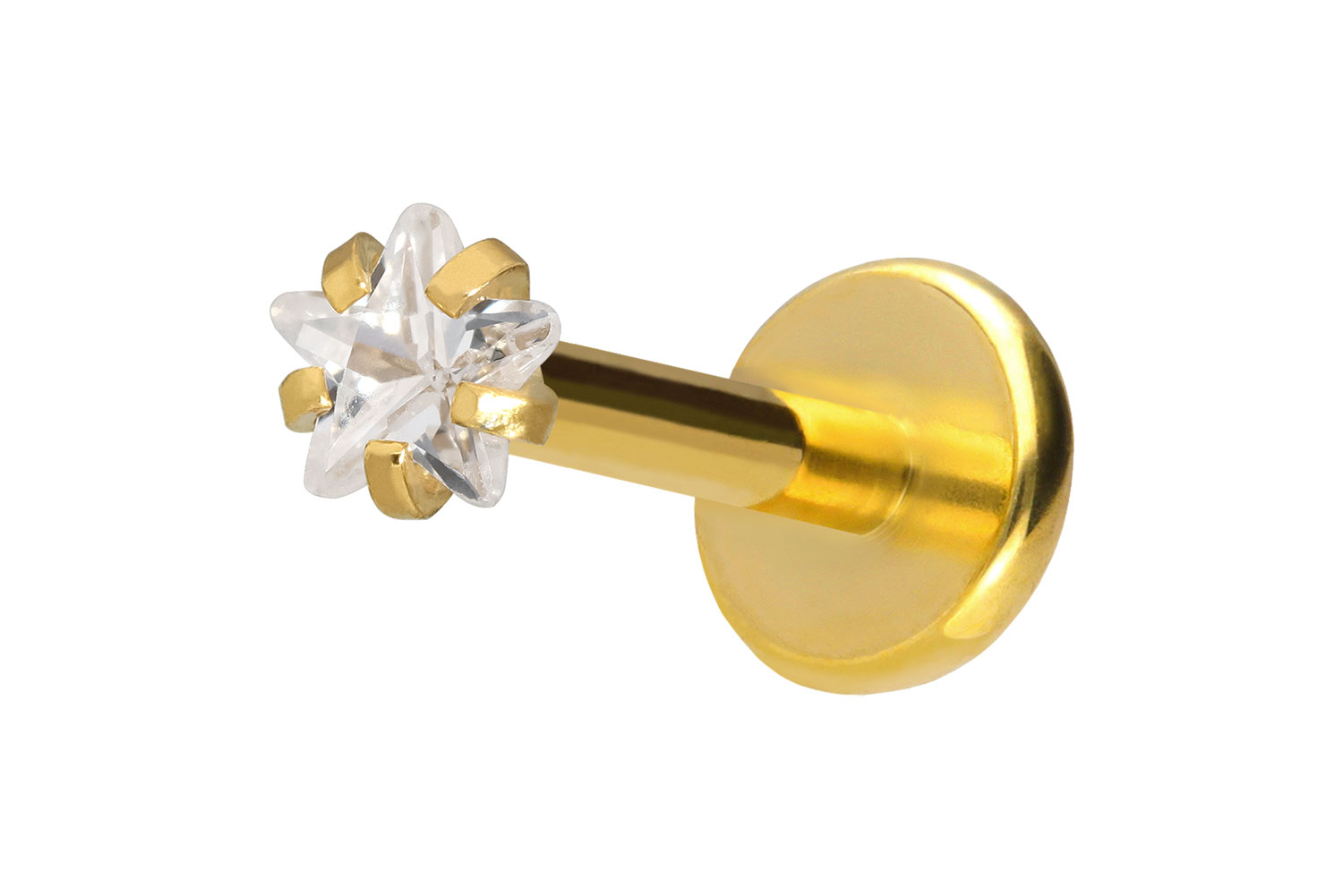 Titanium labret with push fit CRYSTAL STAR