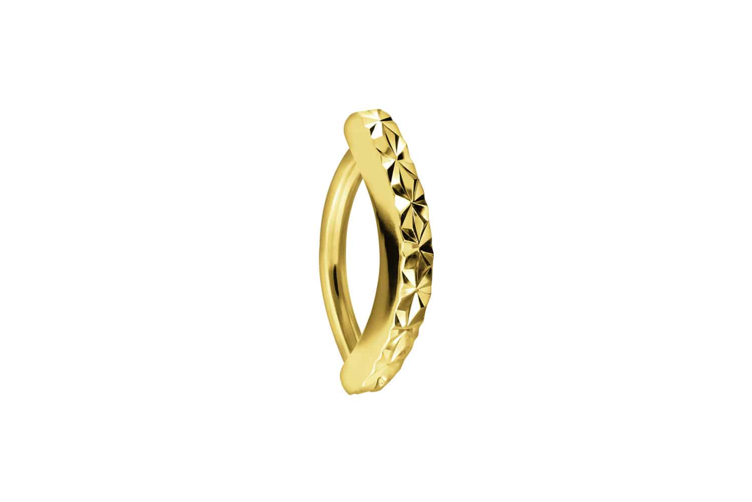 18 Karat Gold Bauchnabelclicker BOGEN + DIAMANTMUSTER