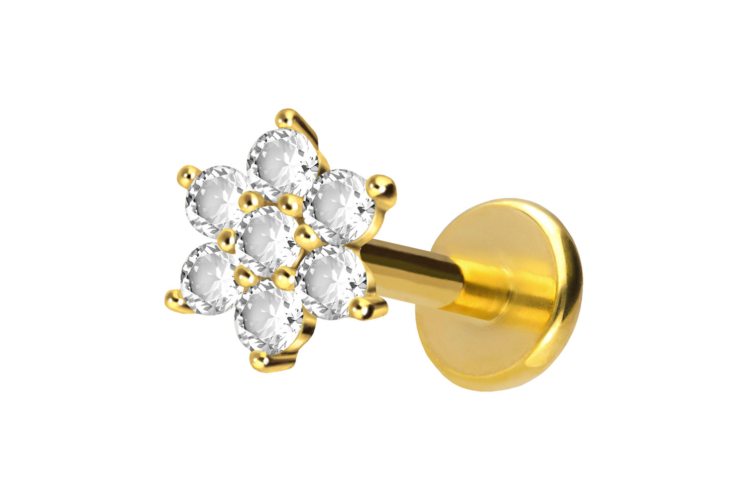 Titan Labret mit Push Fit KRISTALLBLUME