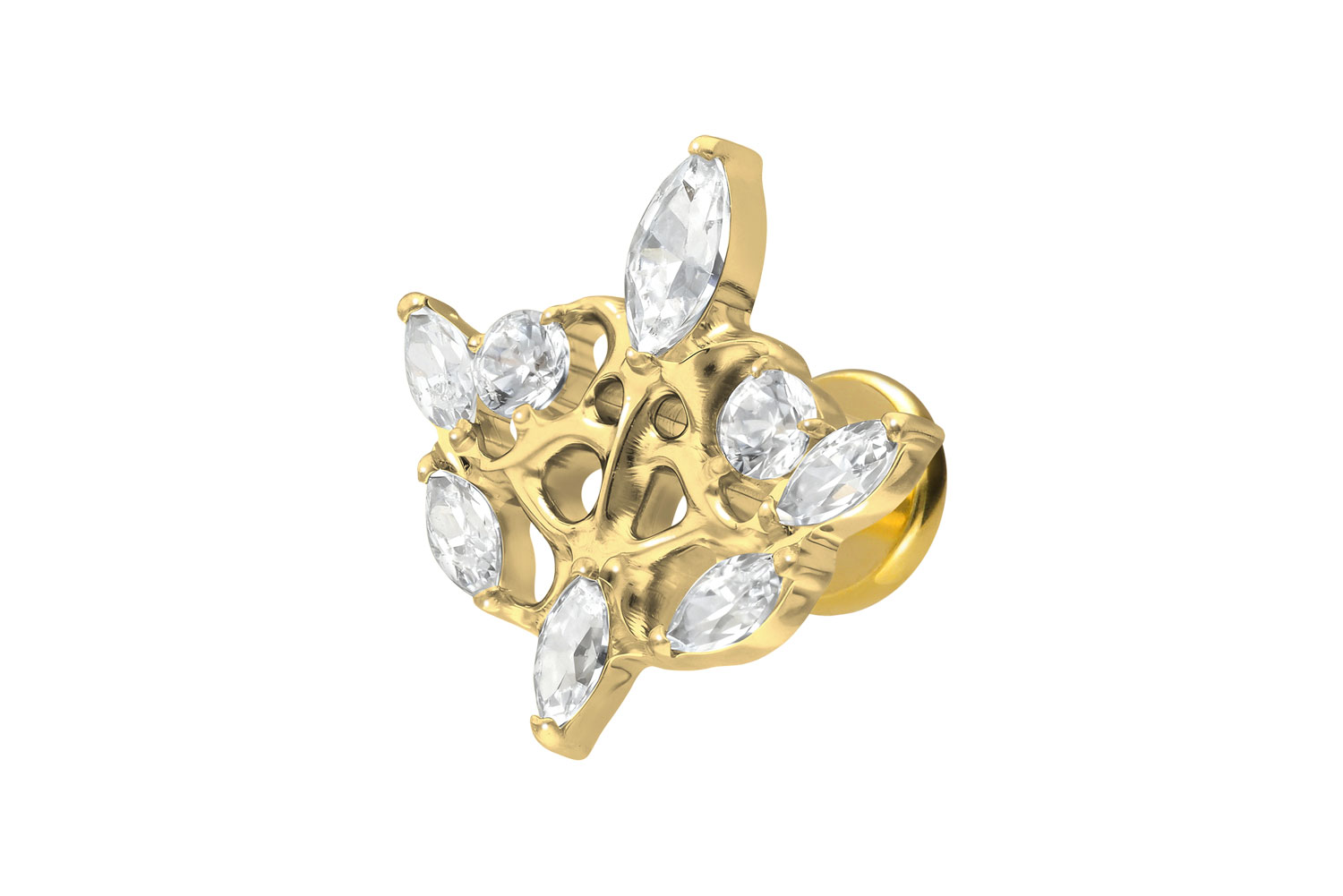 Titanium labret with internal thread GOTHIC DESIGN