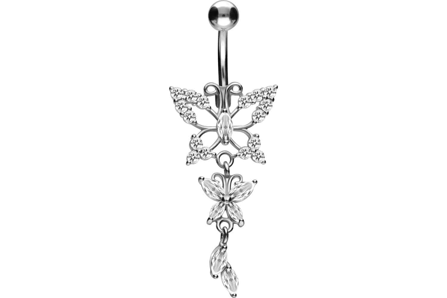 Titanium bananabell with 925 silber design BUTTERFLY
