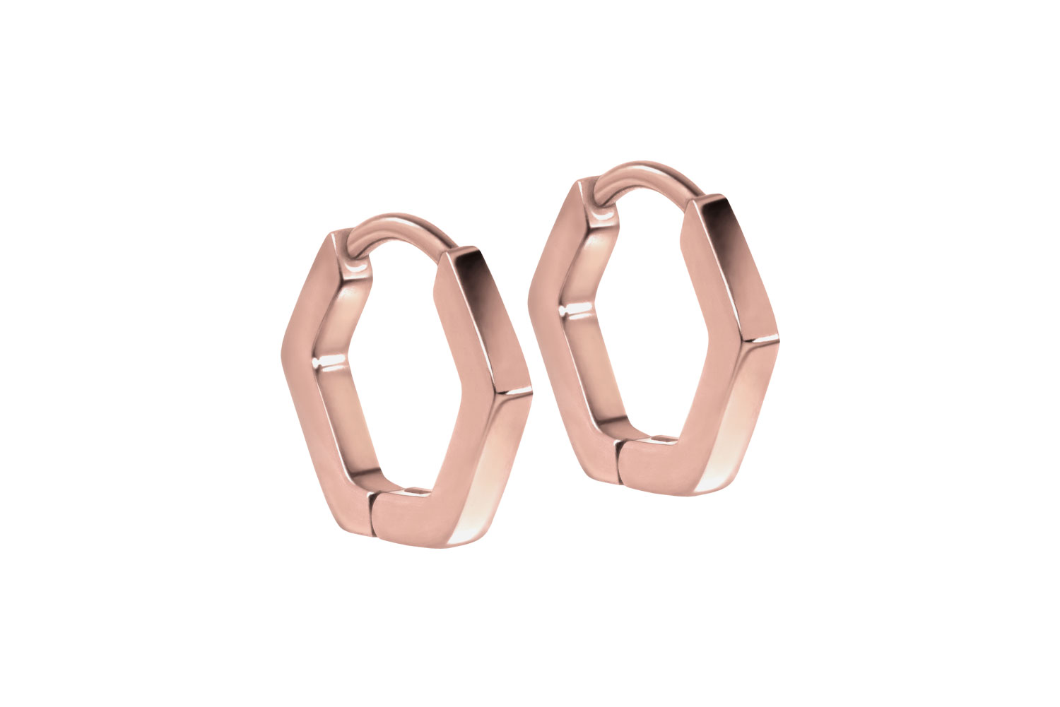 Titanium ear clicker creoles HEXAGON