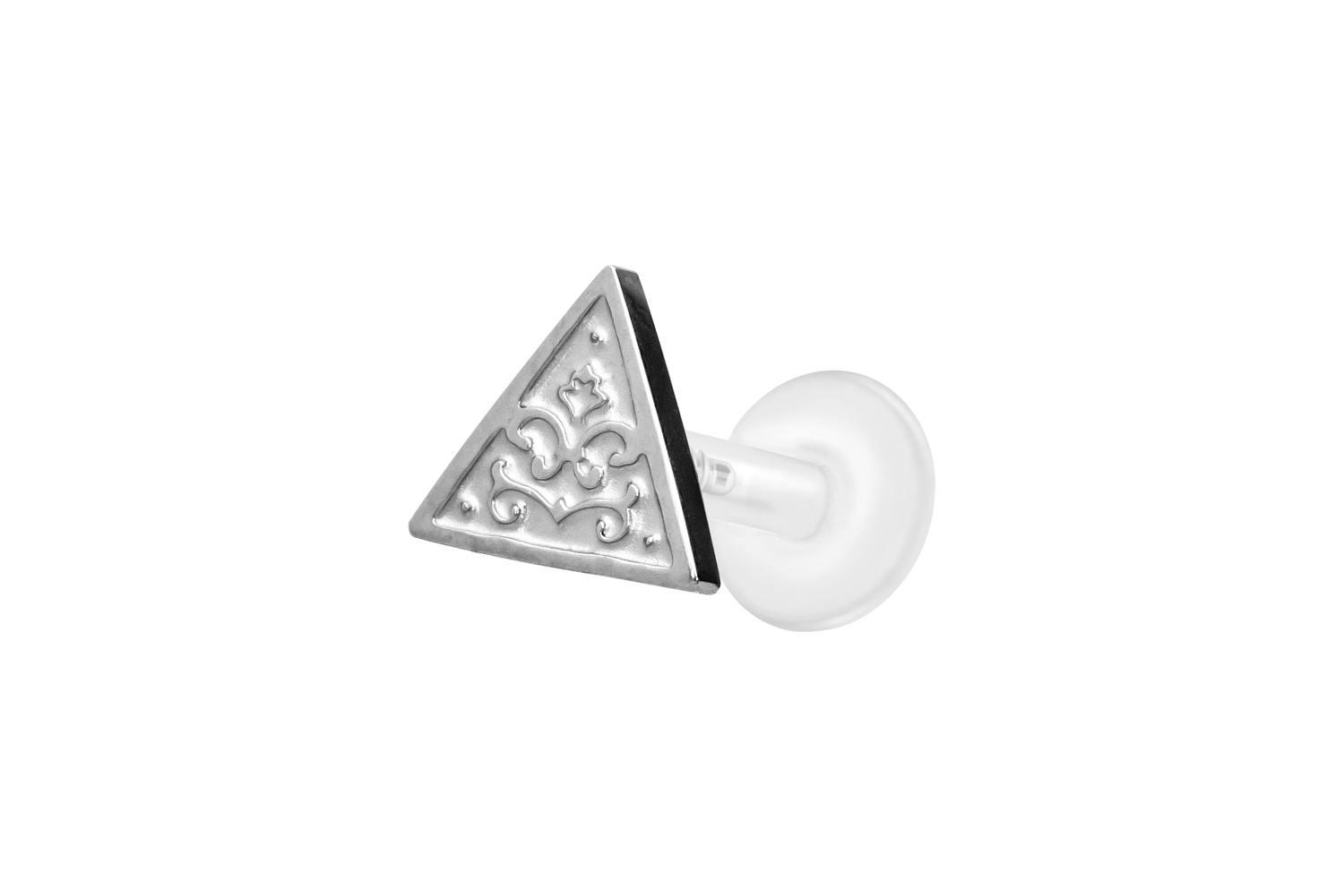PTFE labret with internal thread + titanium attachment TRIANGLE