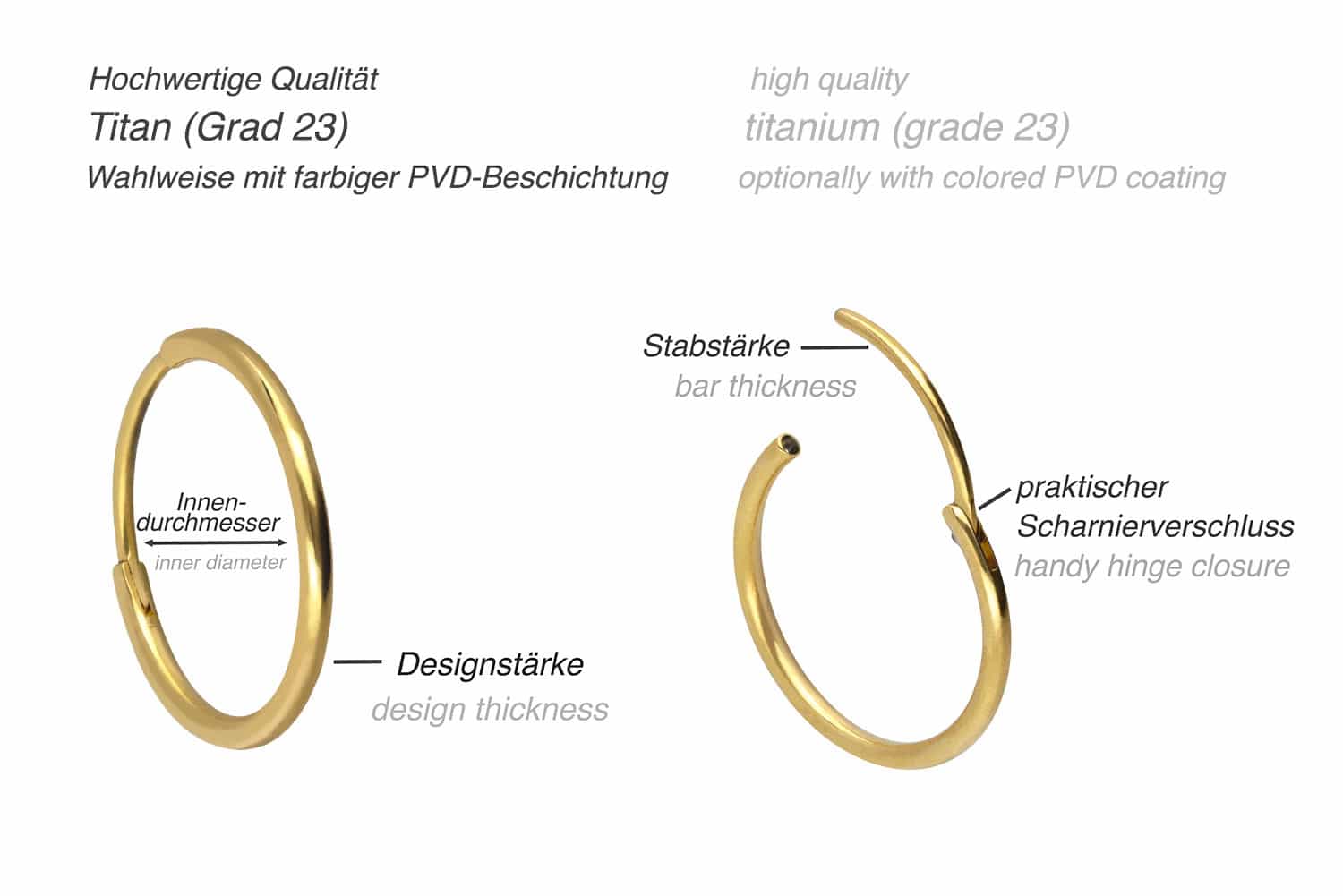 Titanium ear clicker creoles