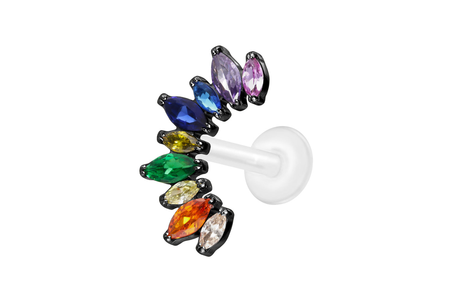 PIERCINGLINE Piercing Stecker PTFE Labret mit Innengewinde + Titan-Aufsatz - Bild 29 von 43