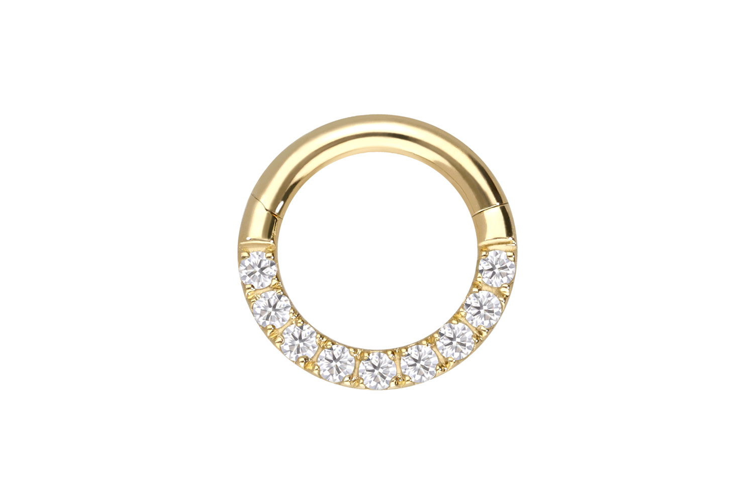 18 carat gold segment ring clicker SET MOISSANITES