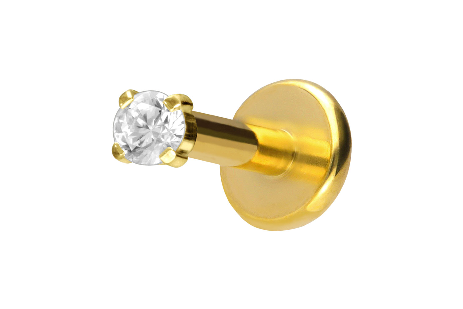 Titan Labret mit Push Fit EINGEFASSTER KRISTALL