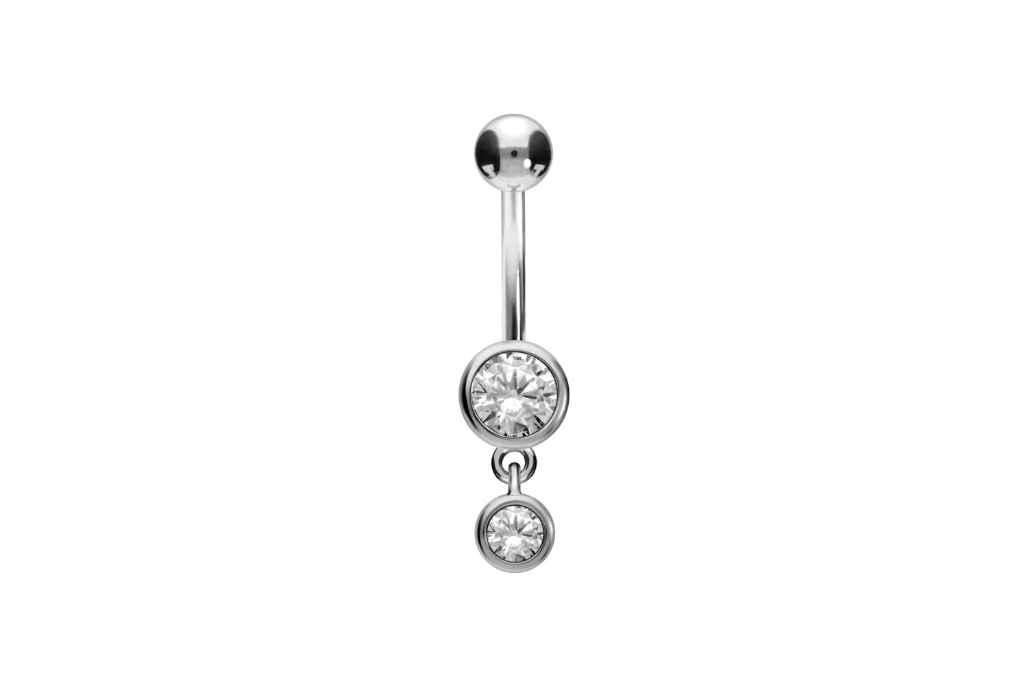 Titanium bananabell with 925 silver design 2 CRYSTALS