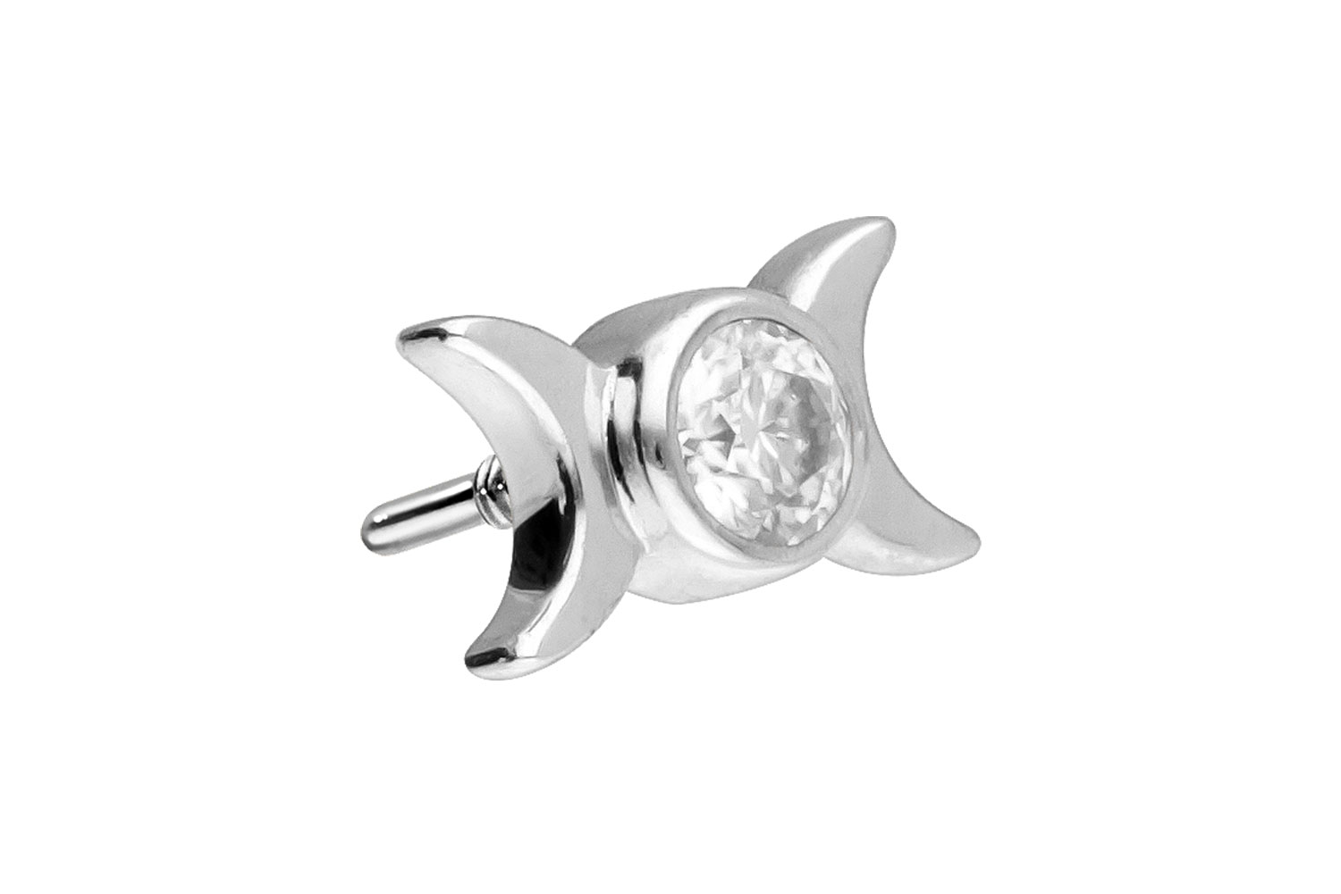 14 carat gold screw-in attachment with external thread MOISSANIT + 2 MOONS