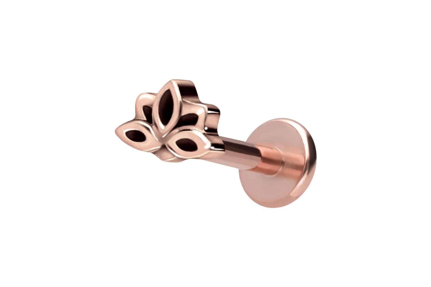 Titanium labret with internal thread LOTUS BLOSSOM