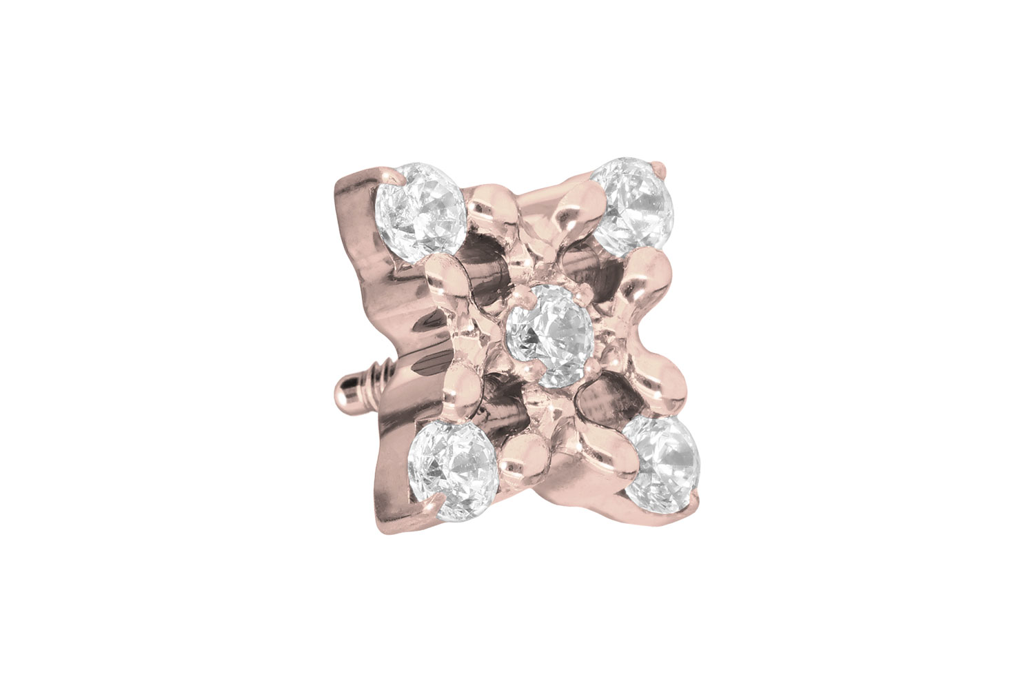 Titanium screw-in attachment with external thread CRYSTAL FLOWER