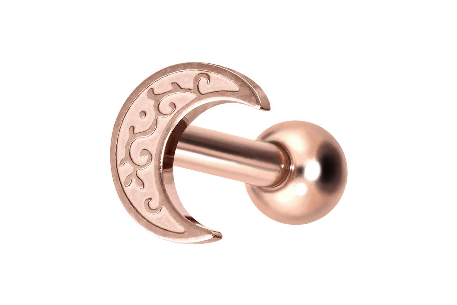 Titanium ear piercing with internal thread MOON