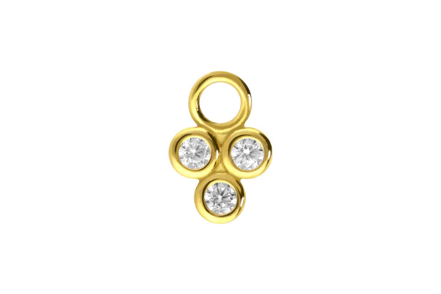 Surgical steel pendant for clickers 3 SETTED CRYSTALS