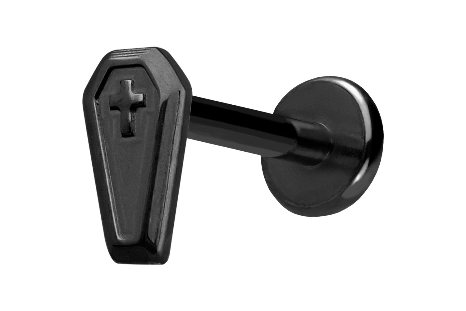 Titanium labret with push fit COFFIN