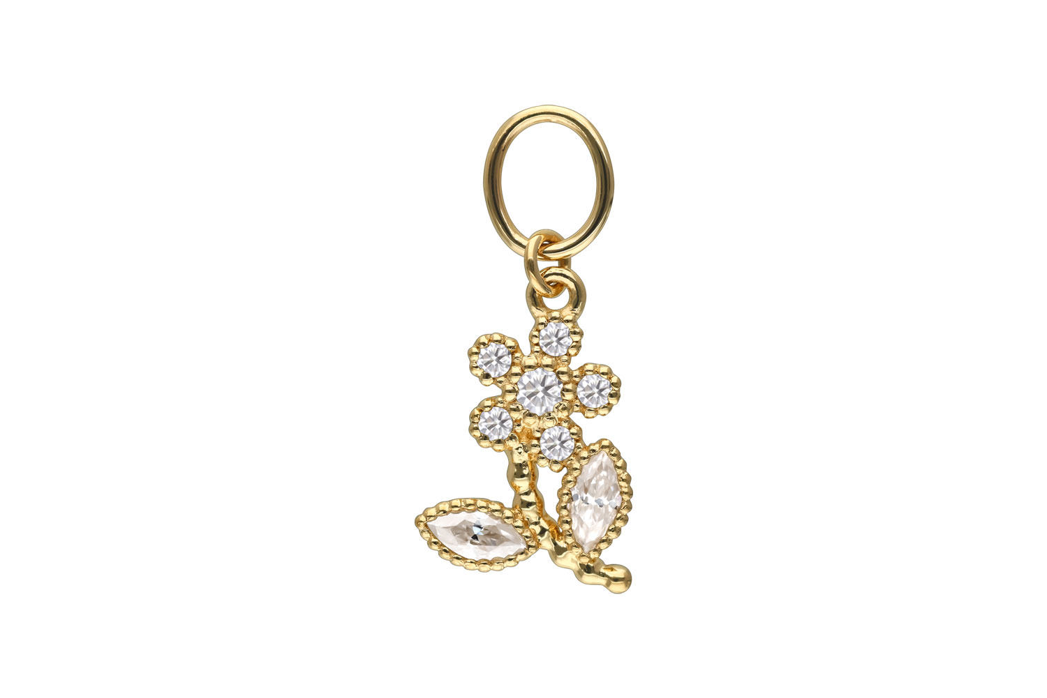 18 carat gold pendant for clickers MOISSANITE FLOWER