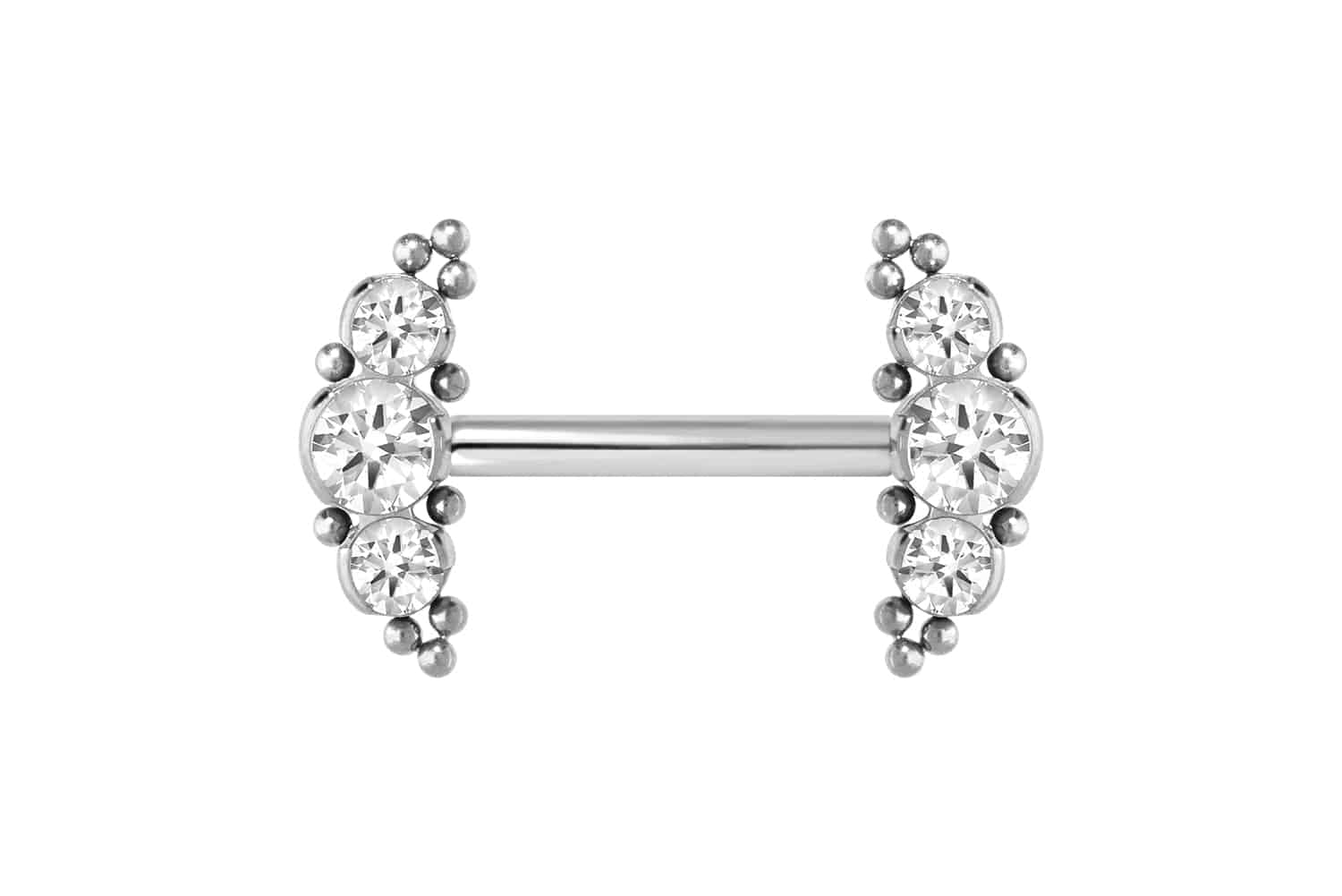 Titan Barbell mit Push Fit 3 KRISTALLE + KUGELN