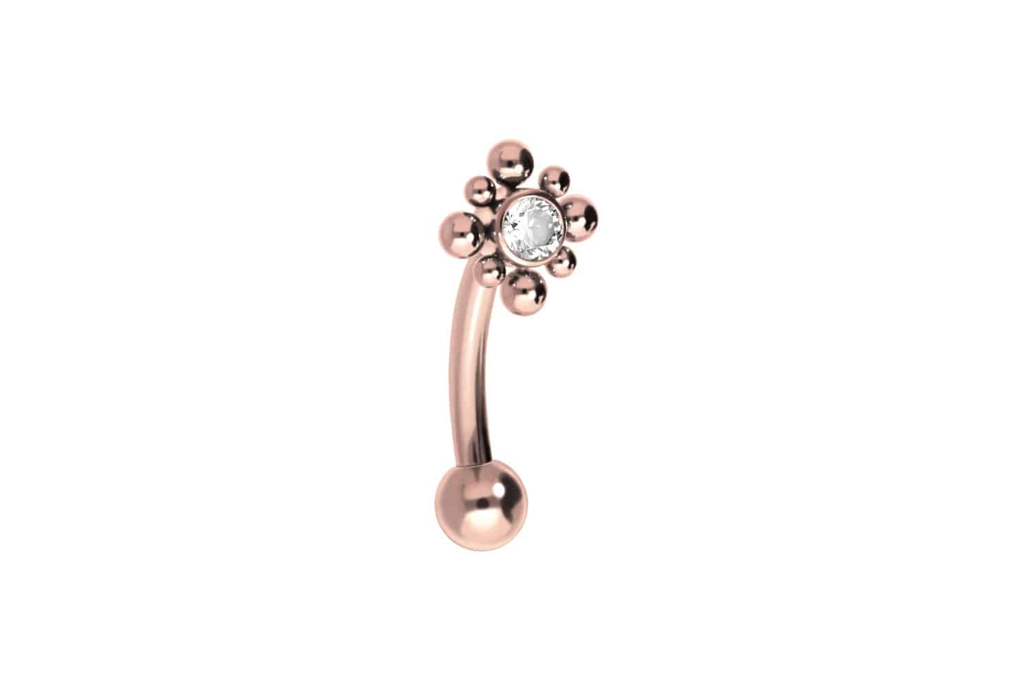 Titanium banana with push fit CRYSTAL + SPHERICAL SQUARE
