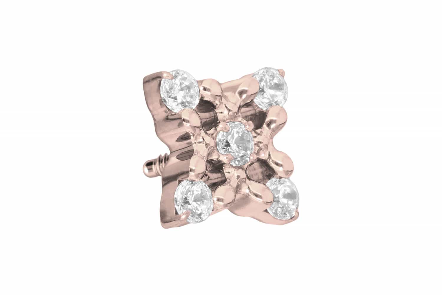 Titanium screw-in attachment with external thread CRYSTAL FLOWER