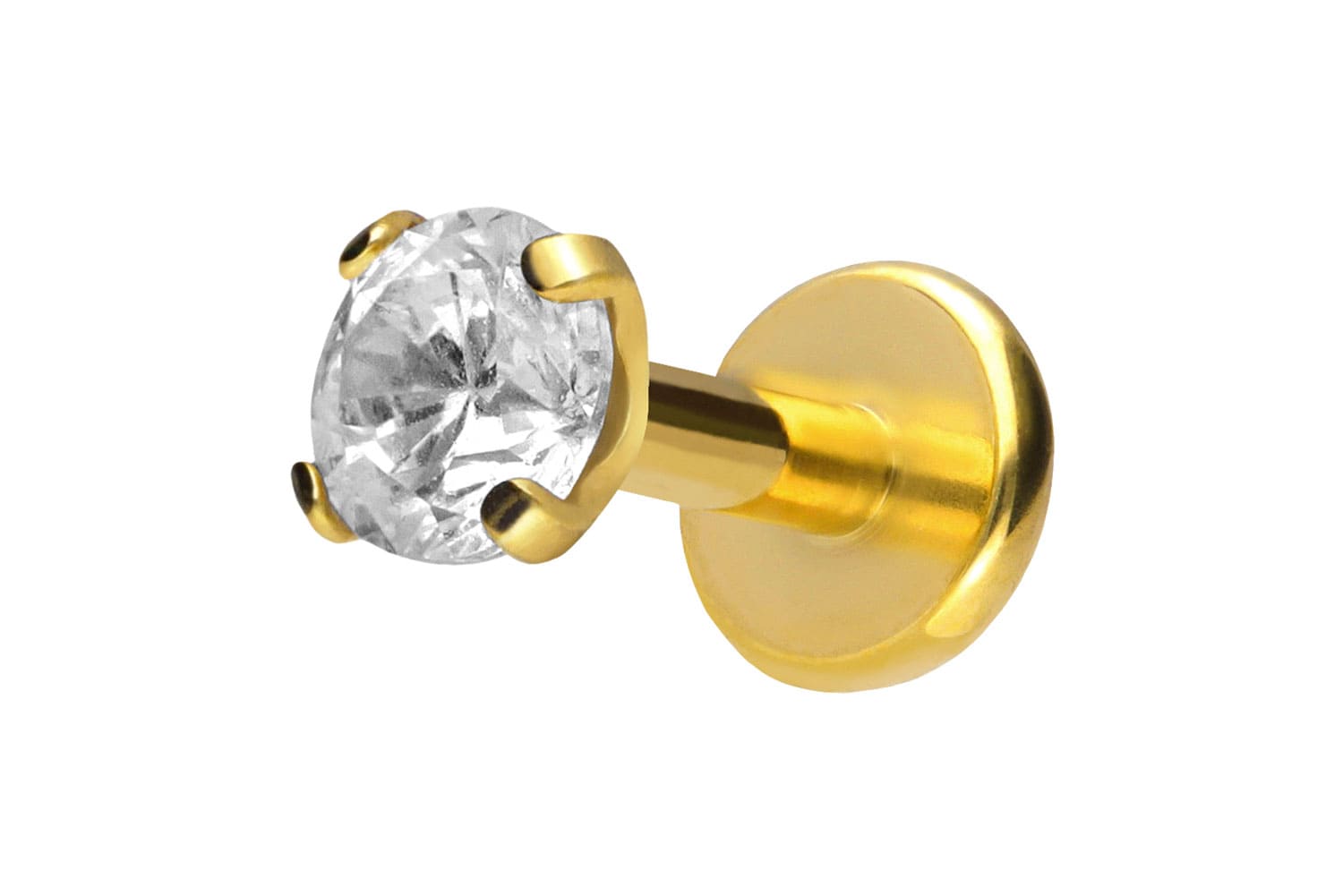 Titan Labret mit Push Fit EINGEFASSTER KRISTALL