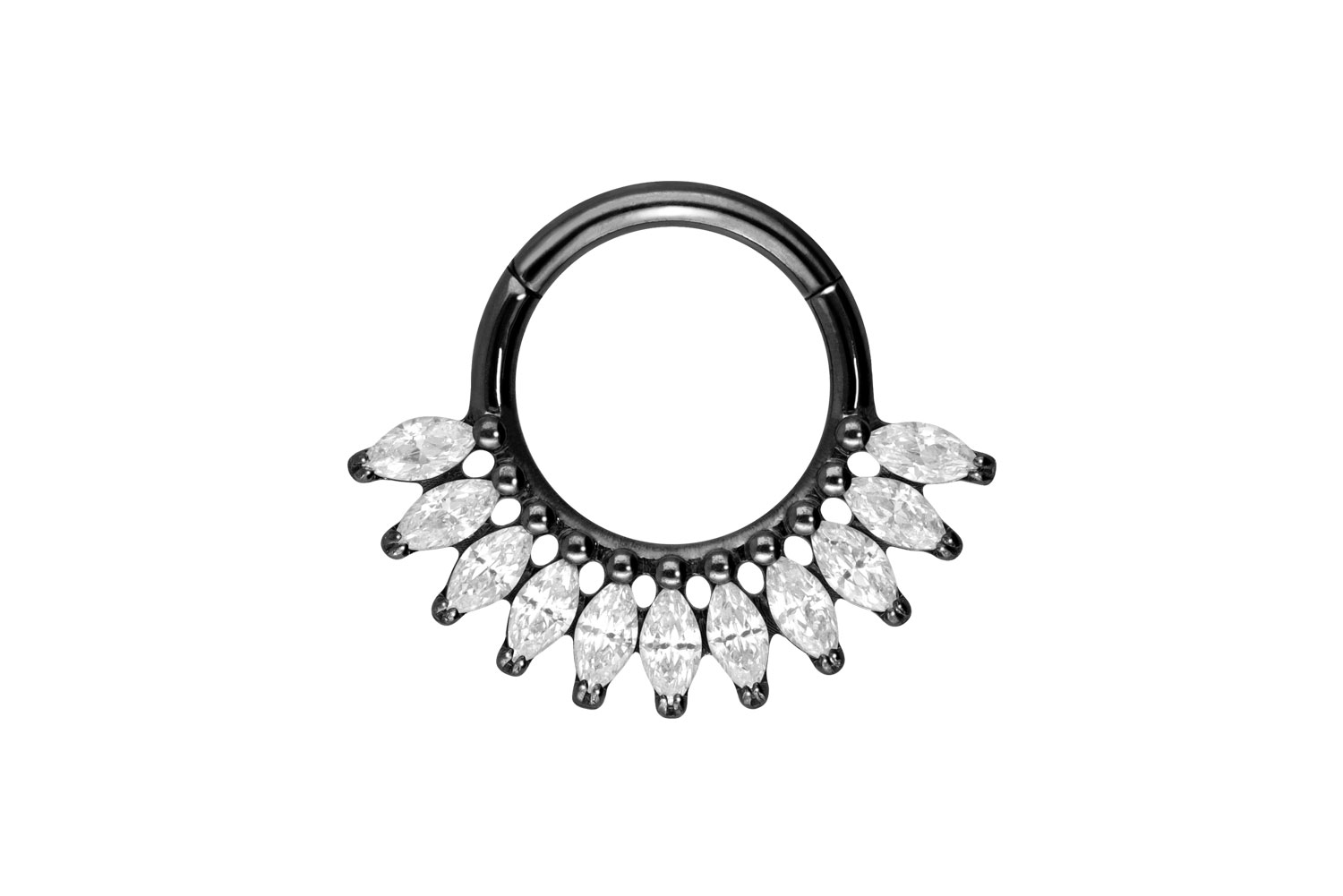 Titanium segmemt ring clicker CRYSTAL FAN