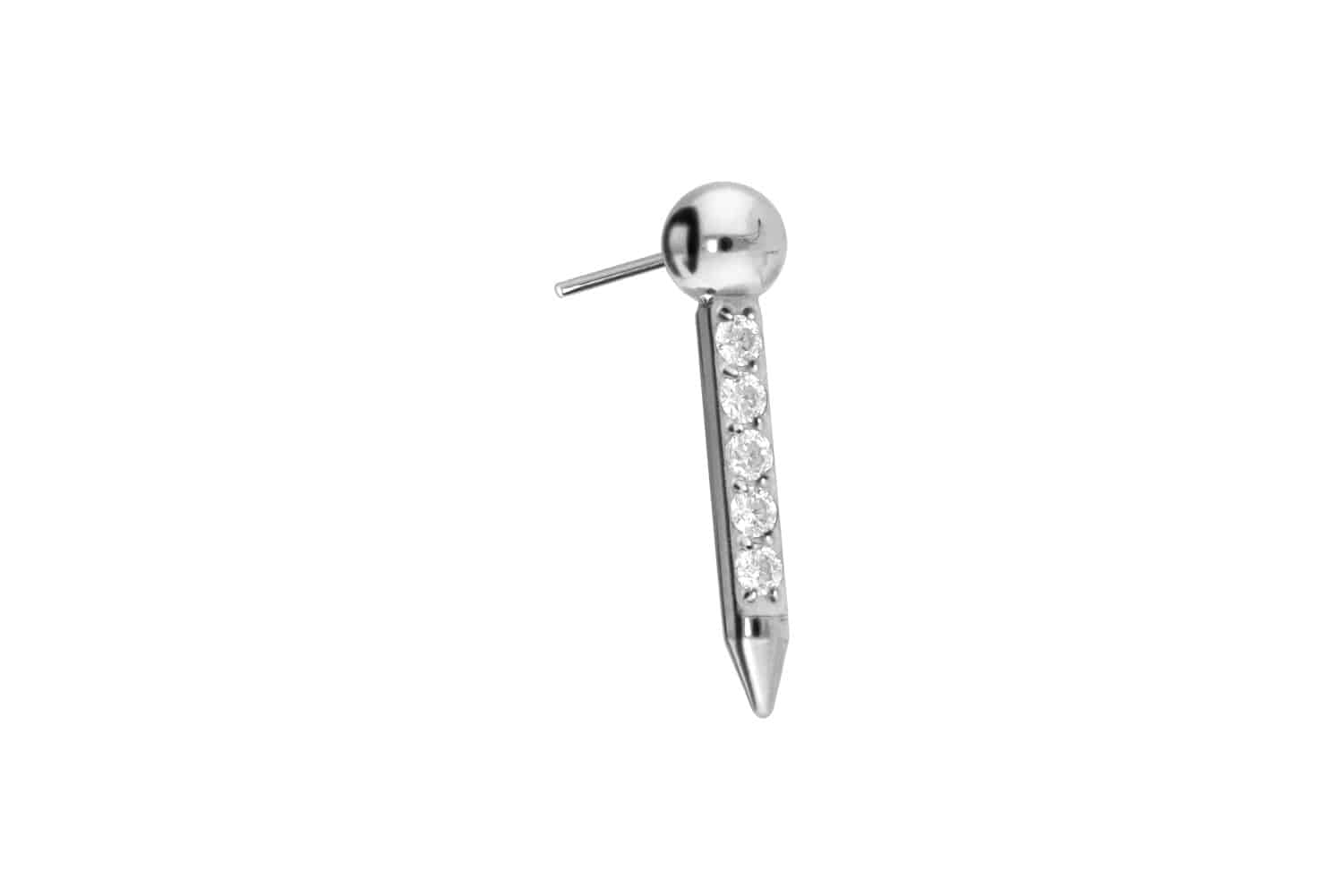 Titanium attachment with push pin NAIL + SETTED CRYSTALS ++SALE++