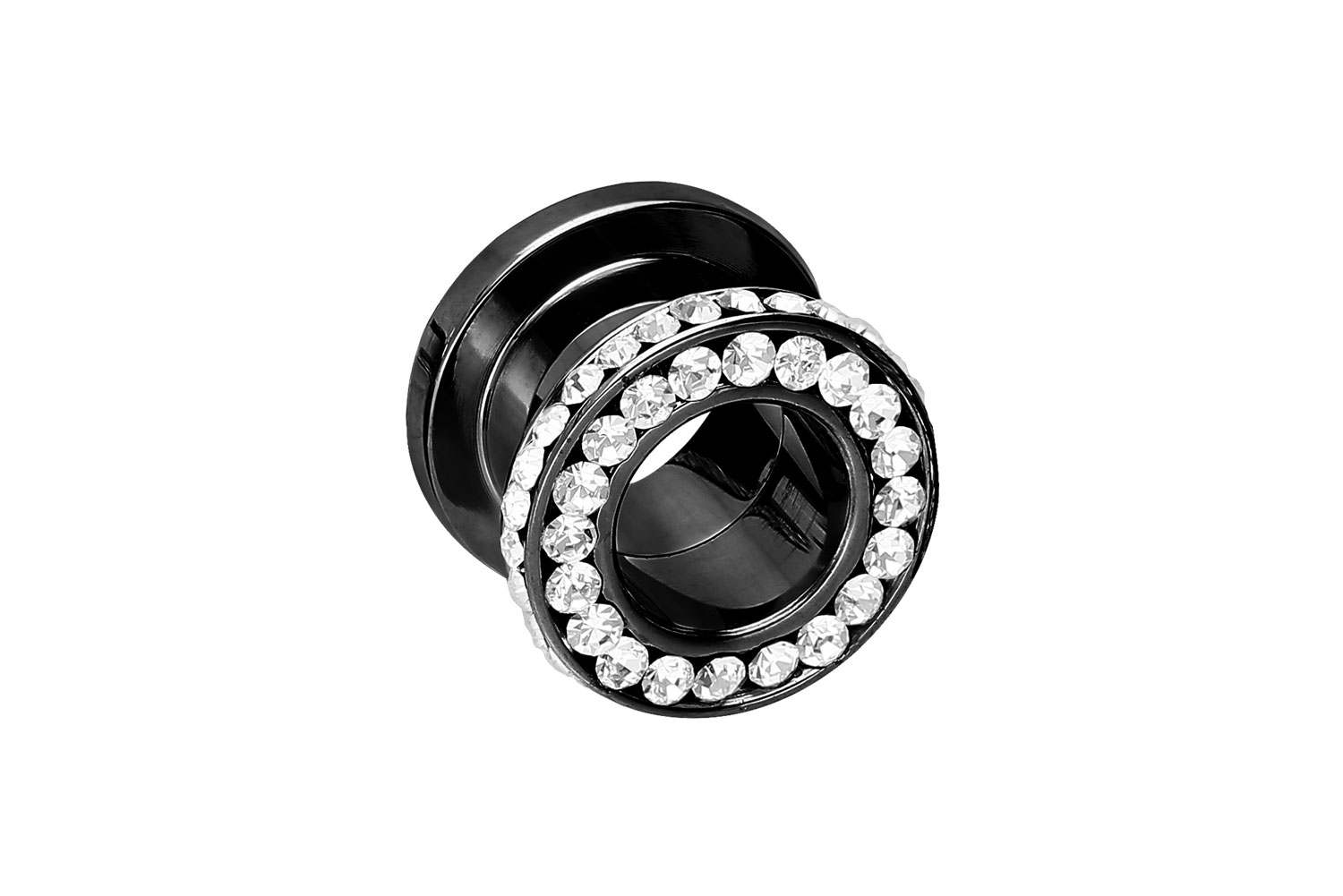 Chirurgenstahl Tunnel DOPPEL-KRISTALLRAND ++SALE++