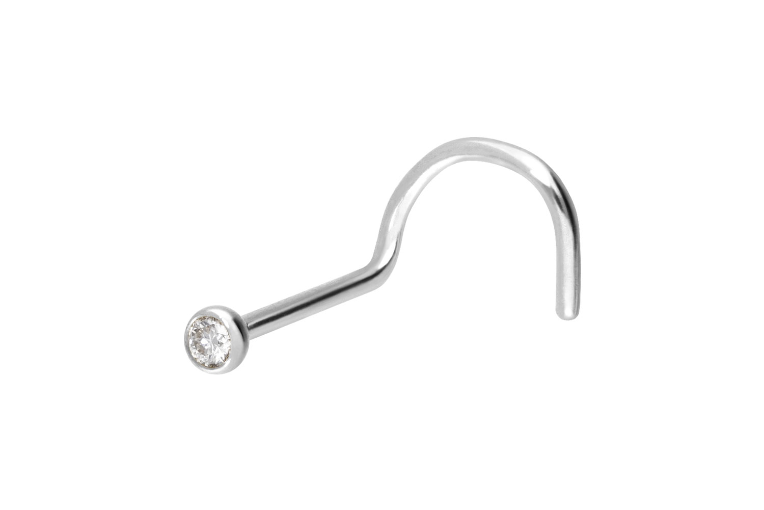 14/18 carat nose stud spiral MOISSANITE