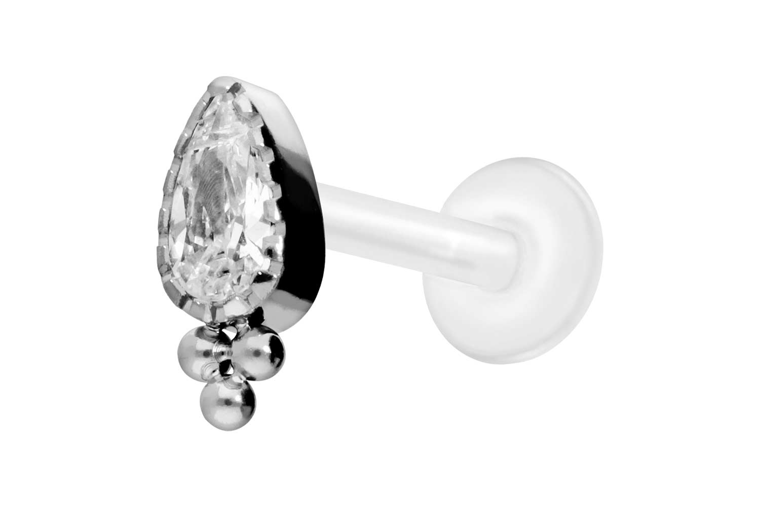 PIERCINGLINE Piercing Stecker PTFE Labret mit Innengewinde + Titan-Aufsatz - Bild 7 von 41