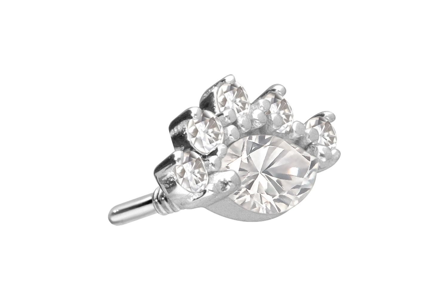 14 carat gold screw-in attachment with external thread MOISSANITES