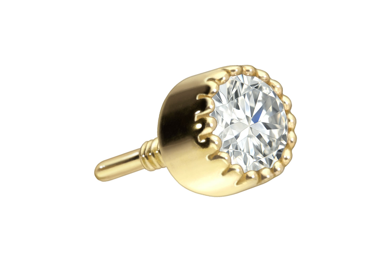 18 carat gold screw-in attachment with external thread DIAMOND DISC