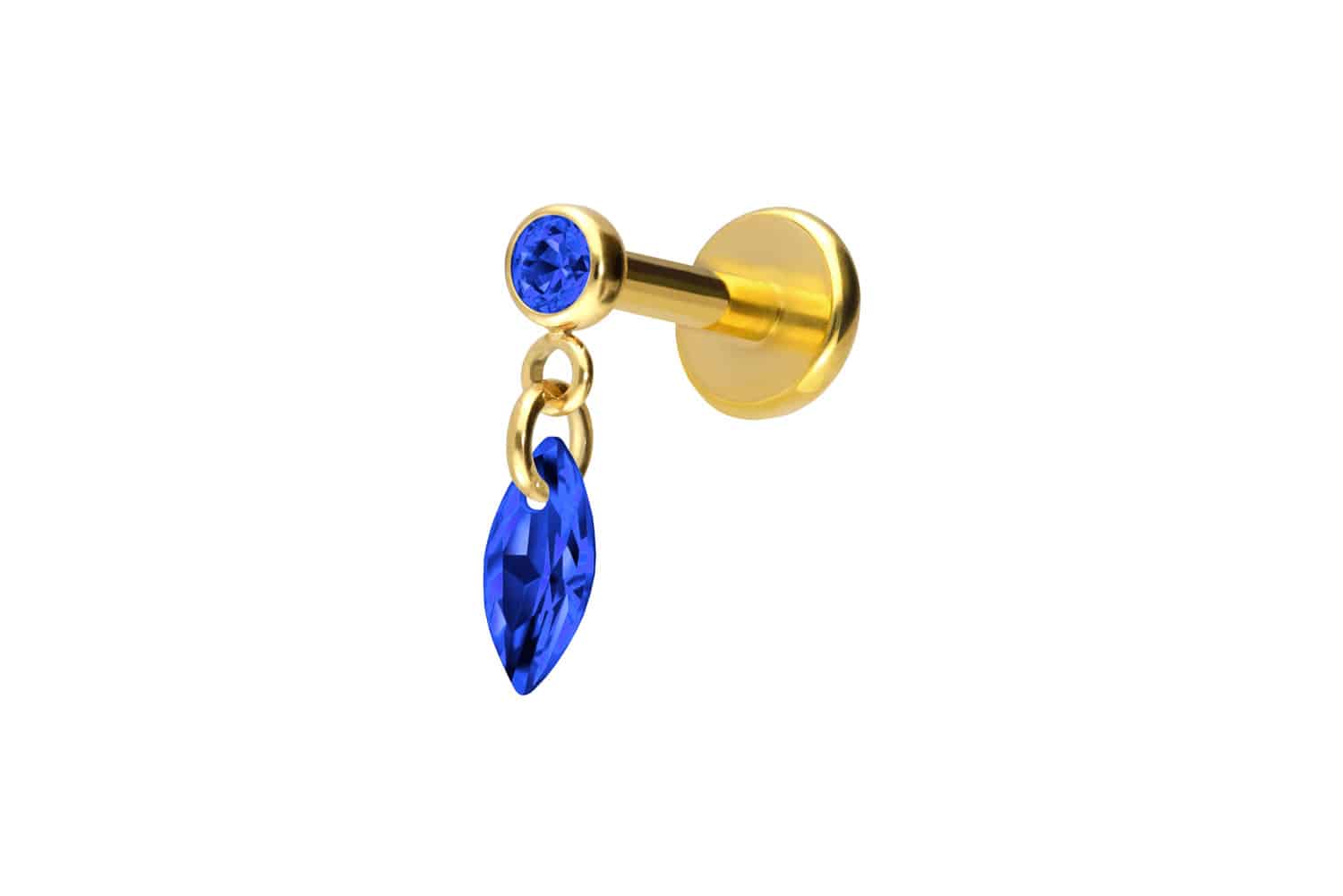 Titanium labret with push fit CRYSTAL OVAL