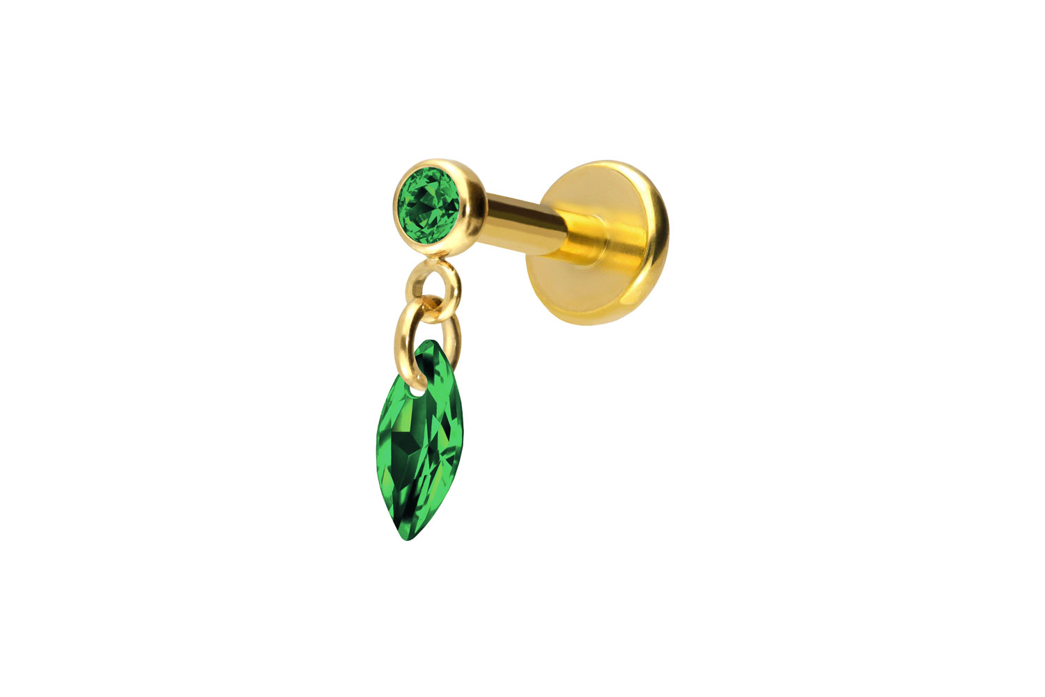 Titan Labret mit Push Fit KRISTALLOVAL