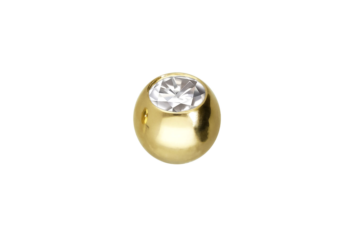 14/18 carat gold screw-in ball MOISSANITE