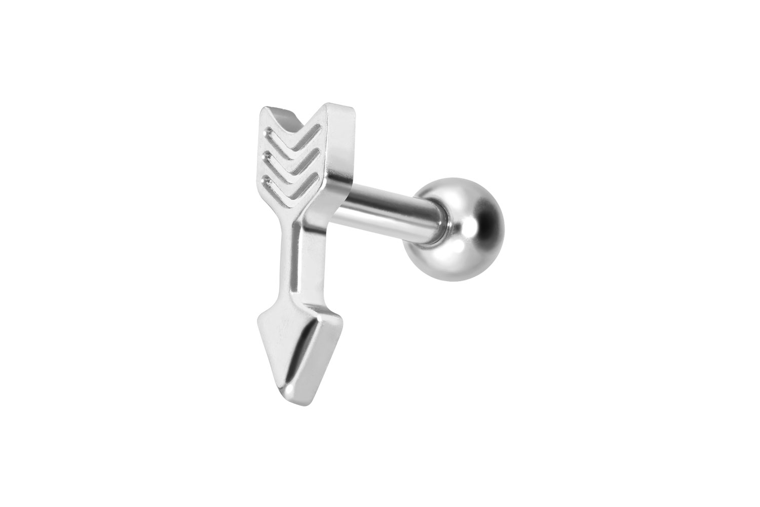 Titanium ear piercing with internal thread ARROW