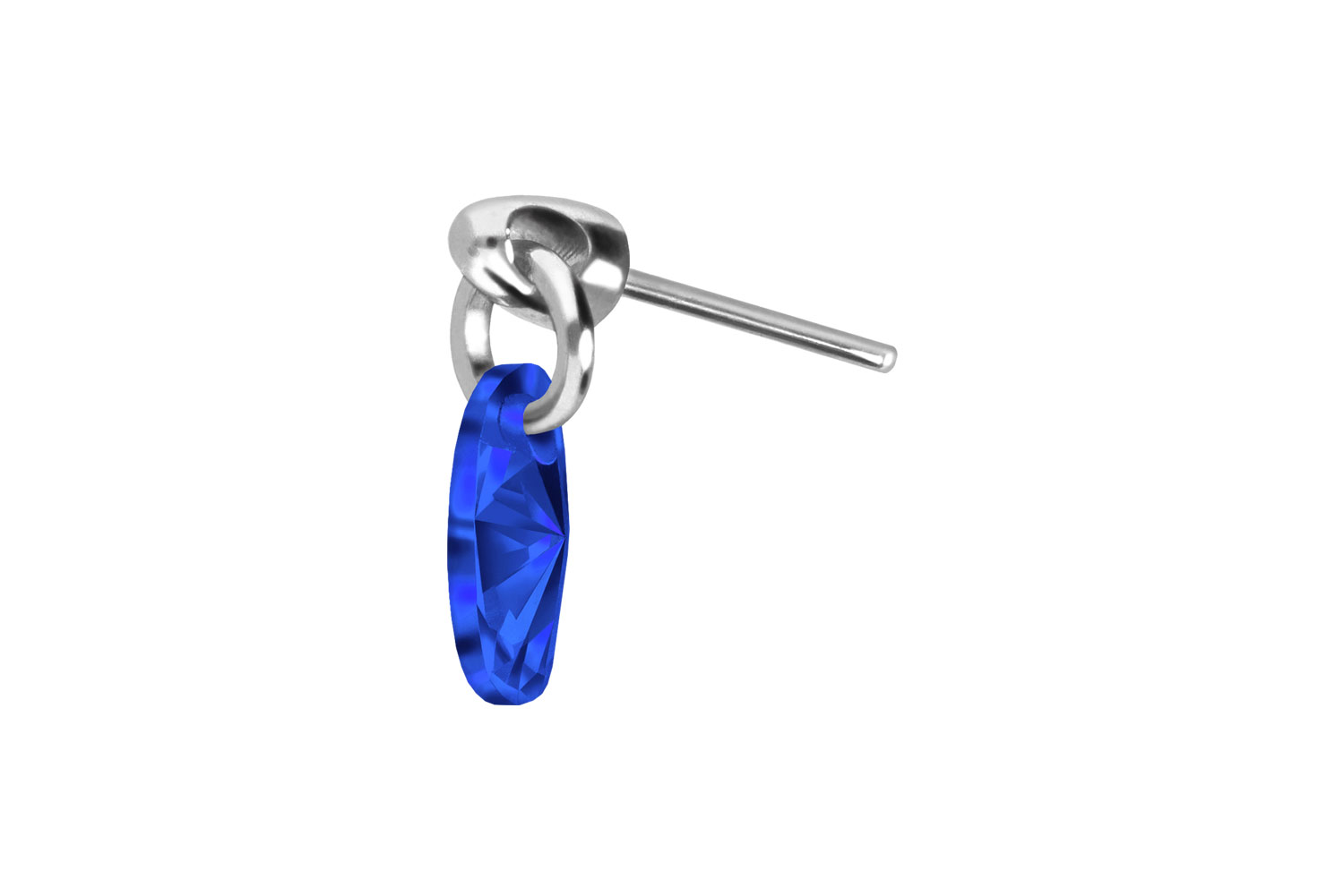 Titanium attachment with push pin CRYSTAL OVAL