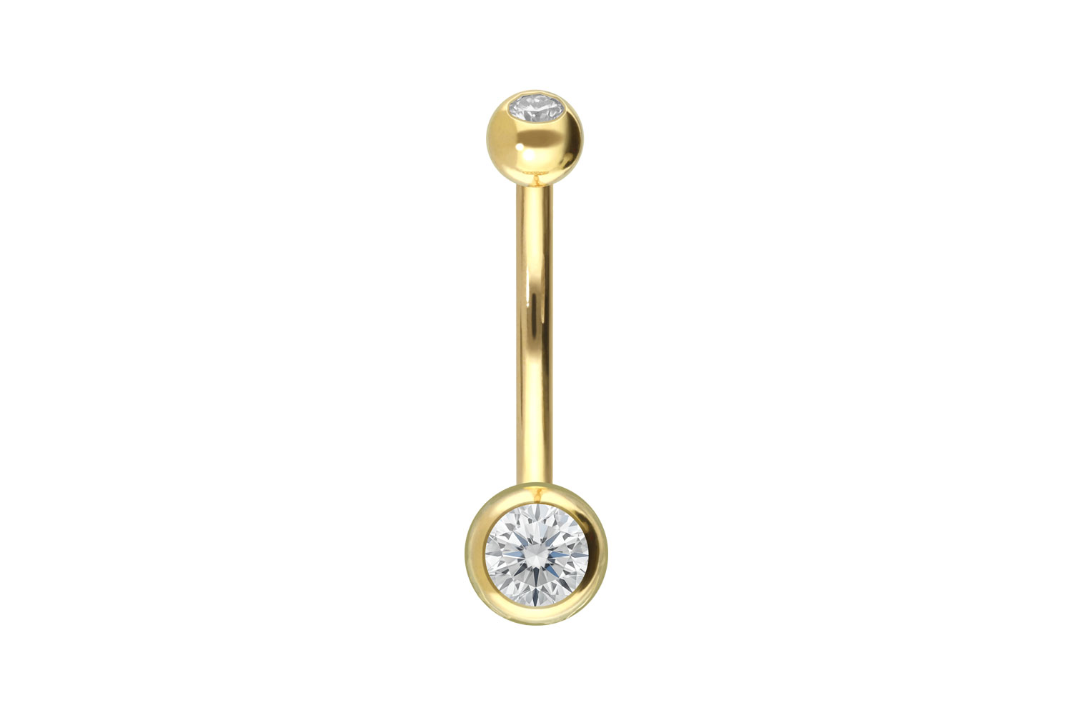 18 carat gold mini bananabell 2 MOISSANITES