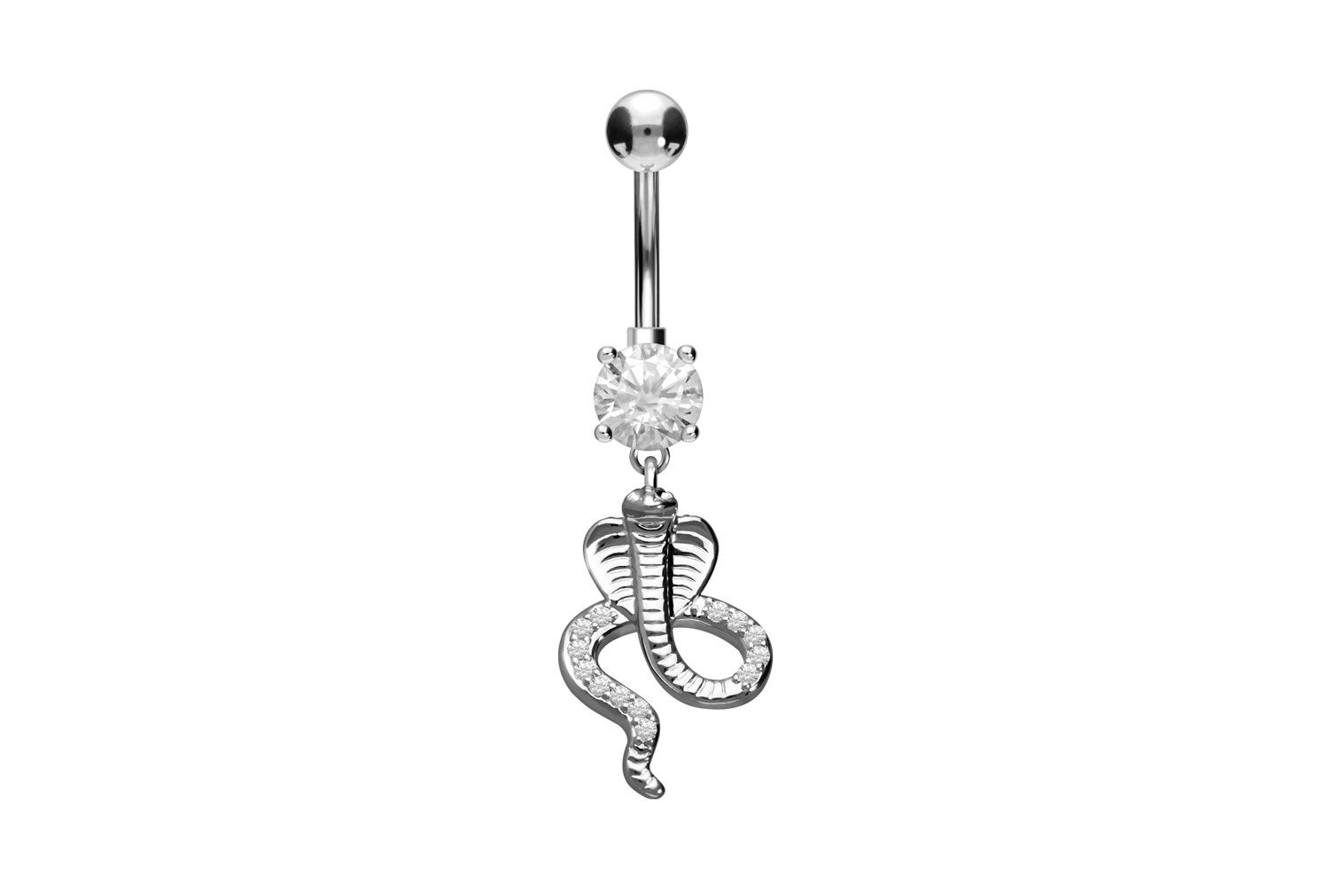 Surgical steel bananabell with brass design CRYSTAL COBRA ++SALE++