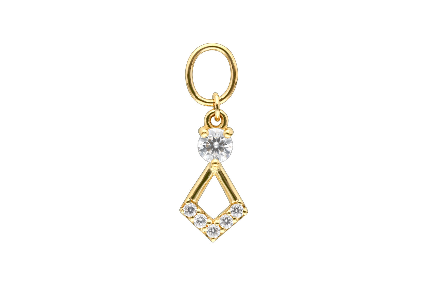 18 carat gold pendant for clickers MOISSANITE TIE
