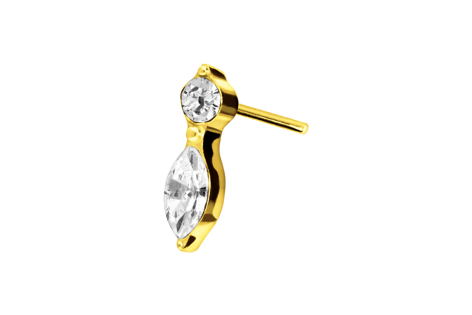 Titanium attachment with push pin CRYSTAL LEAF