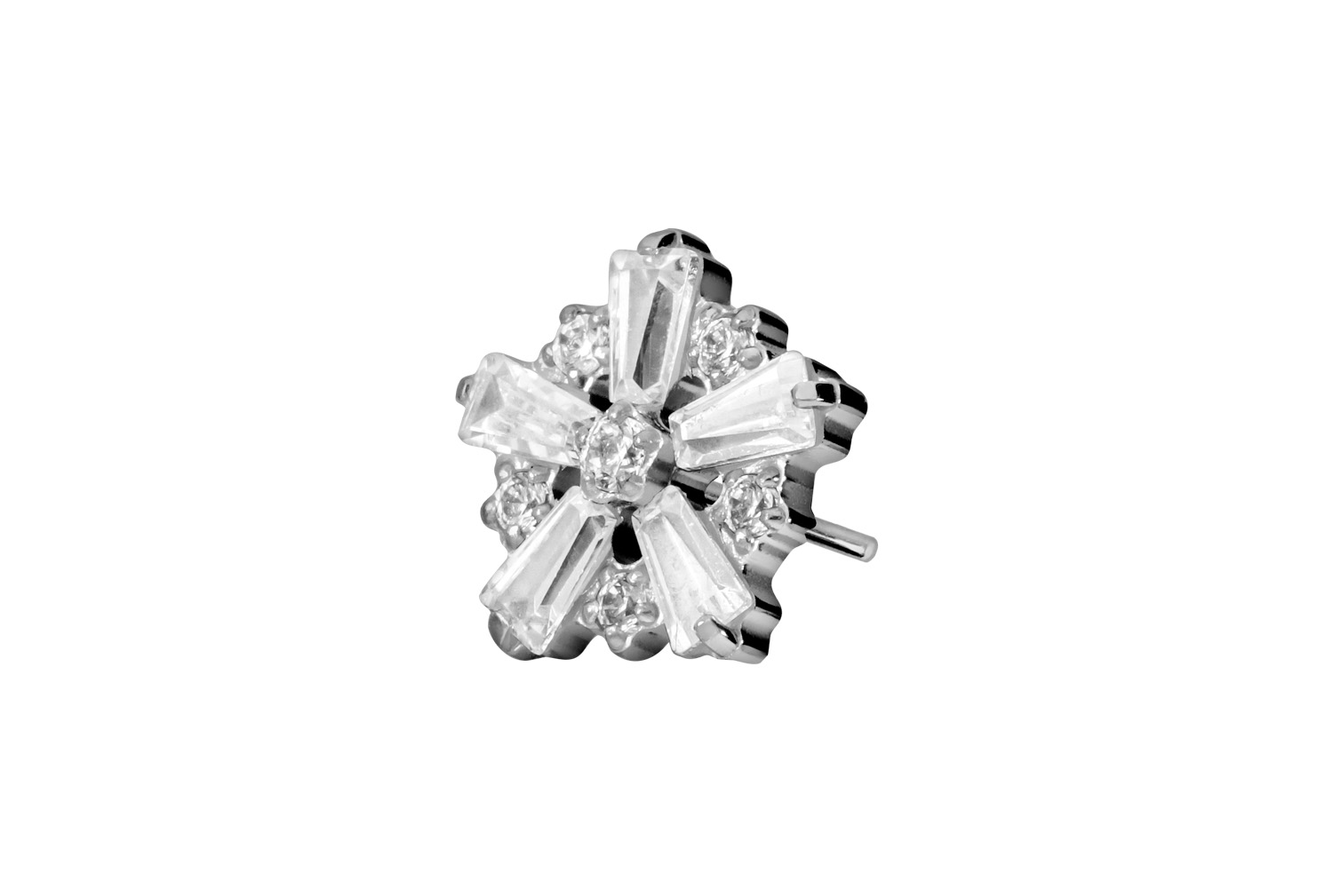 Titanium attachment with push pin SNOWFLAKE