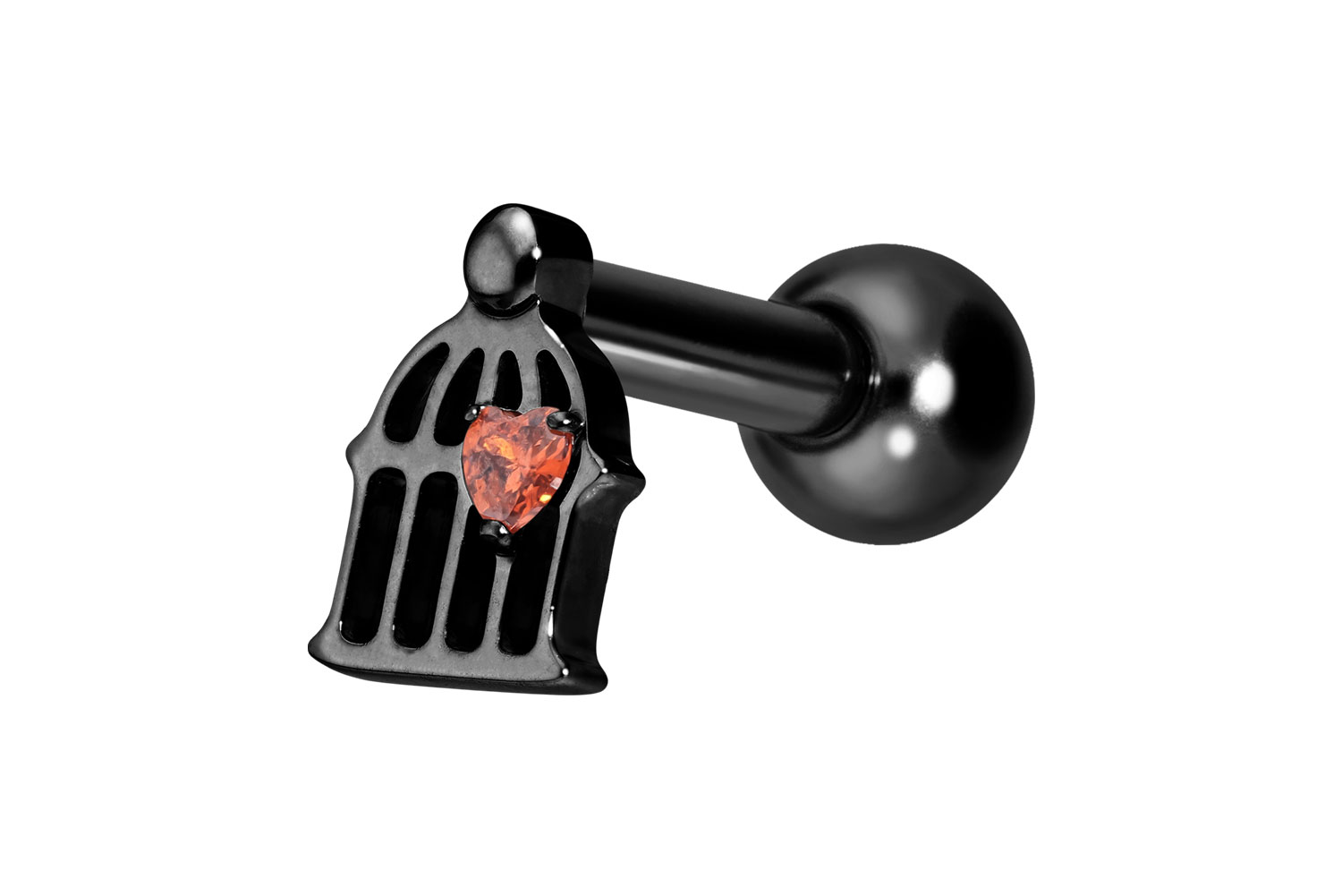 Titanium ear piercing with internal thread CAGE