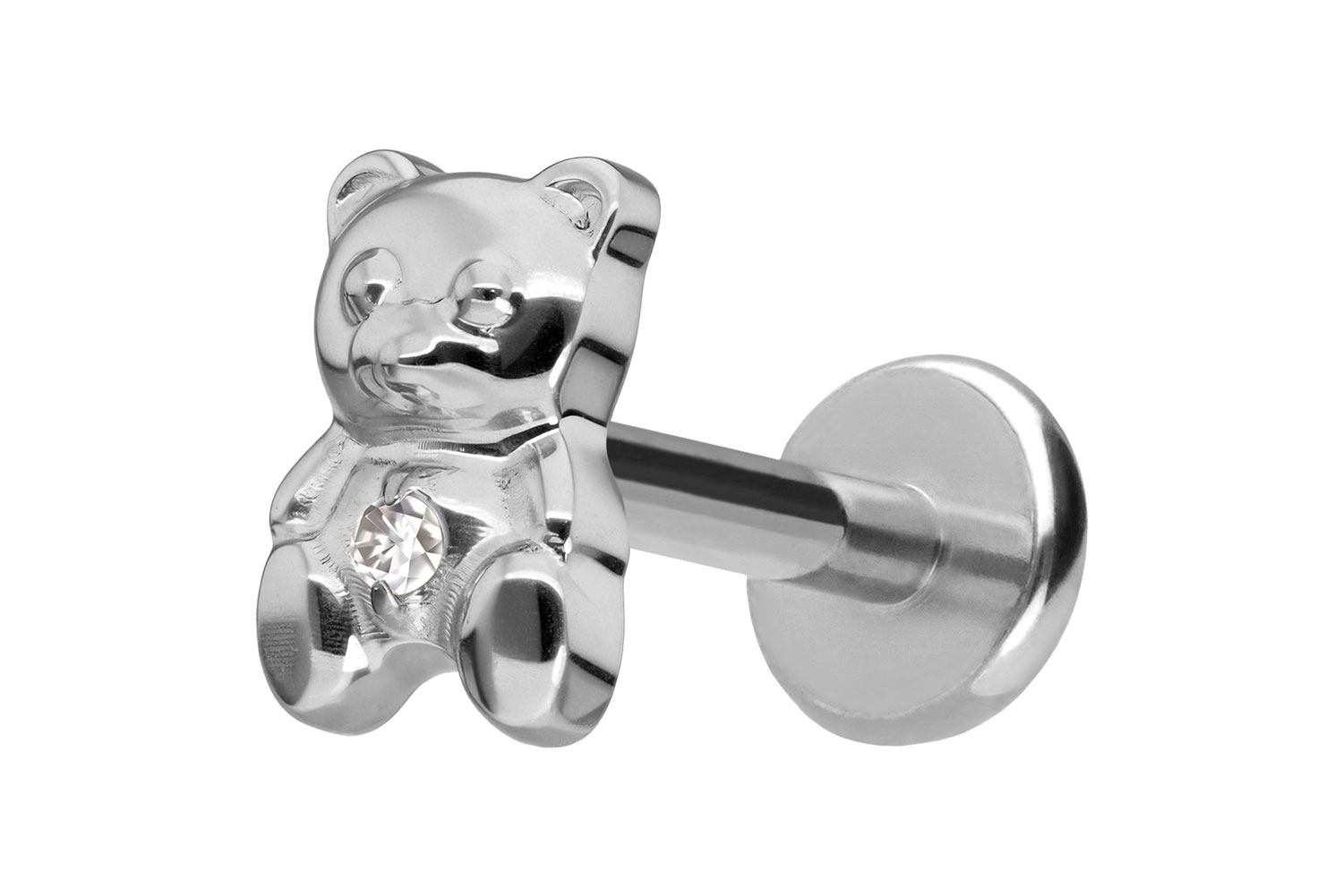 Titanium labret with push fit TEDDY BEAR